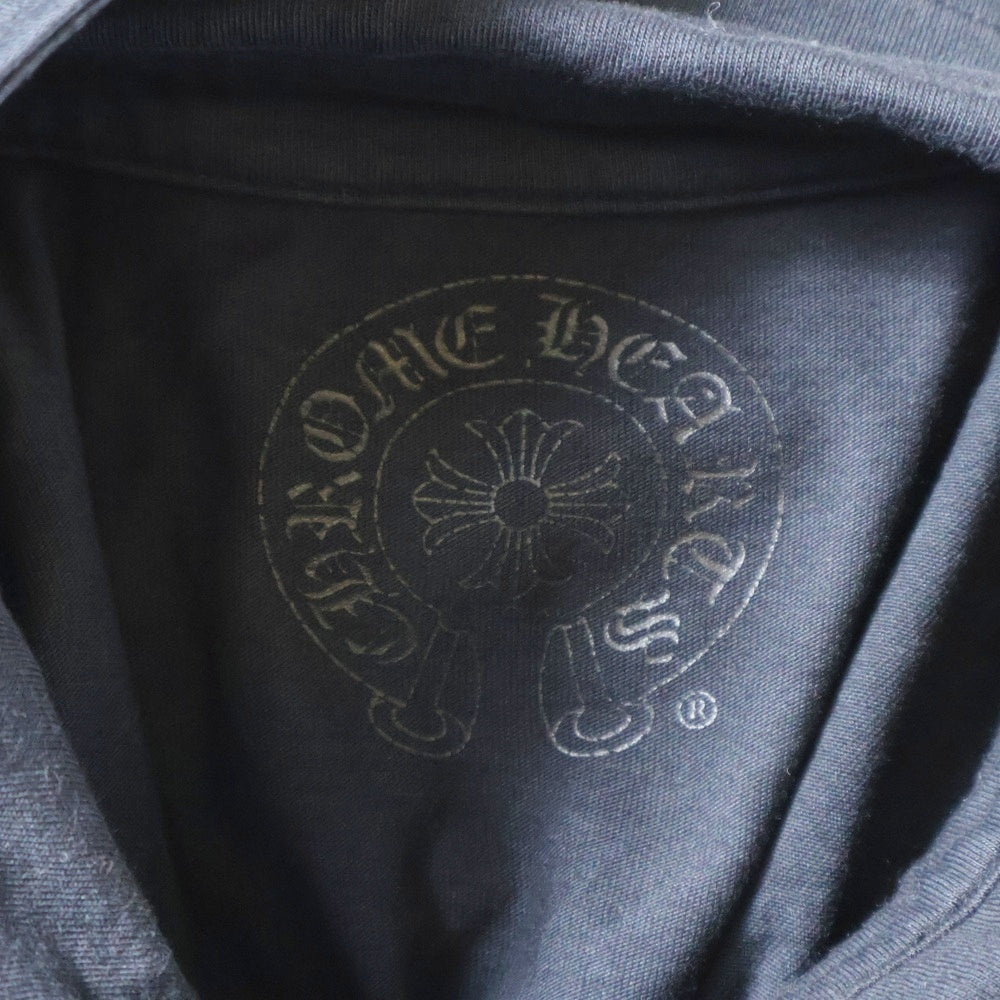 CHROME HEARTS(クロムハーツ) CH POLO L/S BSフレア RS3プリント長袖ポロシャツ ブラック