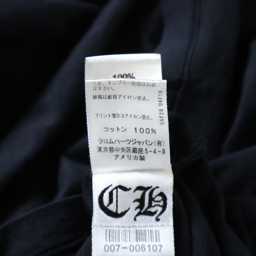 CHROME HEARTS(クロムハーツ) CH POLO L/S BSフレア RS3プリント長袖ポロシャツ ブラック