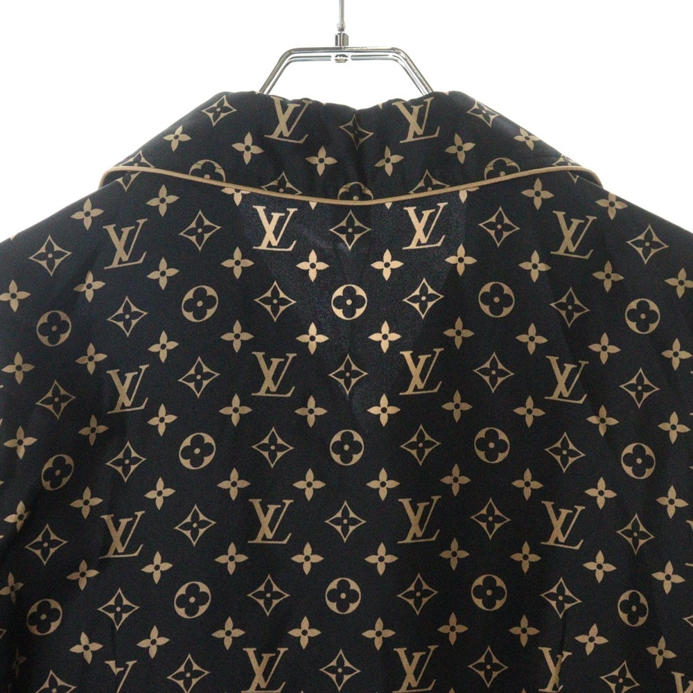 LOUIS VUITTON(ルイヴィトン) 23SS L/S Pajama Shirt RW231W PR0 FOBL06 モノグラムシルク長袖パジャマシャツ ブラック/ベージュ レディース