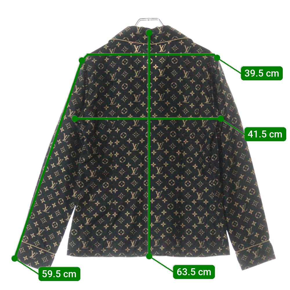 LOUIS VUITTON(ルイヴィトン) 23SS L/S Pajama Shirt RW231W PR0 FOBL06 モノグラムシルク長袖パジャマシャツ ブラック/ベージュ レディース