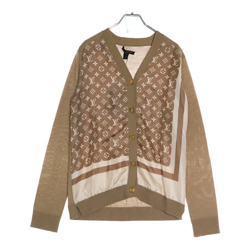 LOUIS VUITTON(ルイヴィトン) L/S W/Printed Twill Front Cardigan RW231D 172 FOKC14 モノグラムフロントカーディガン ベージュ