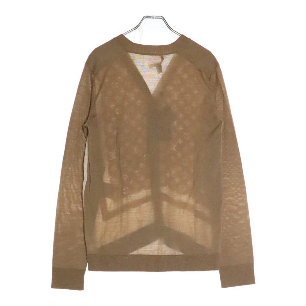 LOUIS VUITTON(ルイヴィトン) L/S W/Printed Twill Front Cardigan RW231D 172 FOKC14 モノグラムフロントカーディガン ベージュ
