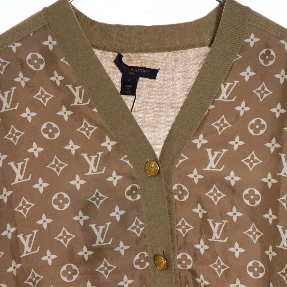 LOUIS VUITTON(ルイヴィトン) L/S W/Printed Twill Front Cardigan RW231D 172 FOKC14 モノグラムフロントカーディガン ベージュ