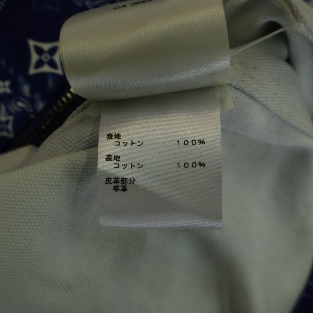 LOUIS VUITTON(ルイヴィトン) 22AW Monoglam Bandana Mix Leather Denim Blouson RM222M MJY HNL04E モノグラム バンダナ柄レザー切り替えデニムジャケット ブルー