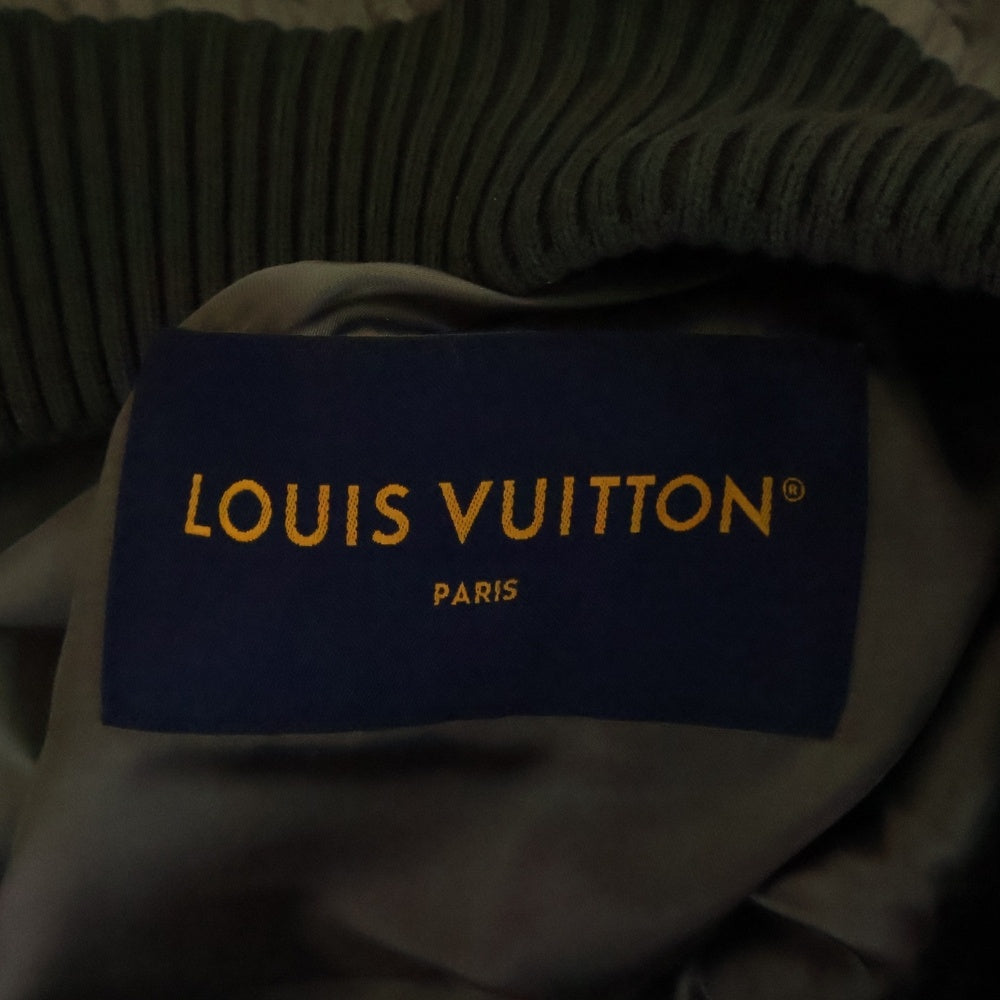 LOUIS VUITTON(ルイヴィトン) 23AW Monoglam Film Studios Mix Leather Blouson RM232 BQV HPL85E モノグラム フィルムスタジオ レザー切替バーシティジャケット ブラック/グレー