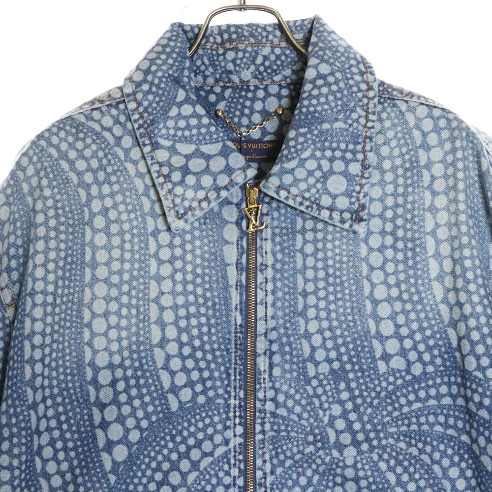 LOUIS VUITTON(ルイヴィトン) ×草間彌生 Zipup Denim Bluzon ジップアップブルゾン ドット柄デニムジャケット インディゴ