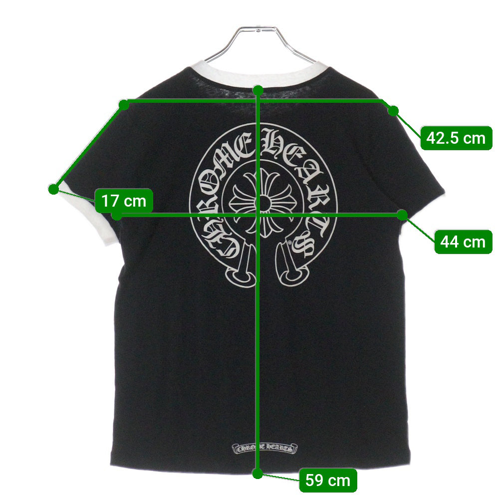 CHROME HEARTS(クロムハーツ) Roller Skates Horseshoe S/S Tee ホースシュープリント半袖Tシャツ ブラック レディース