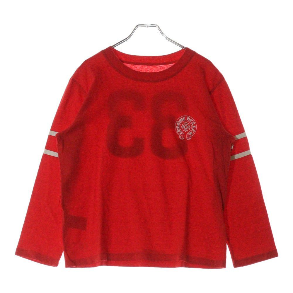 CHROME HEARTS(クロムハーツ) Roller Skates 33 Horseshoe Long Sleeve L/S Tee ホースシュープリント長袖Tシャツ レッド レディース