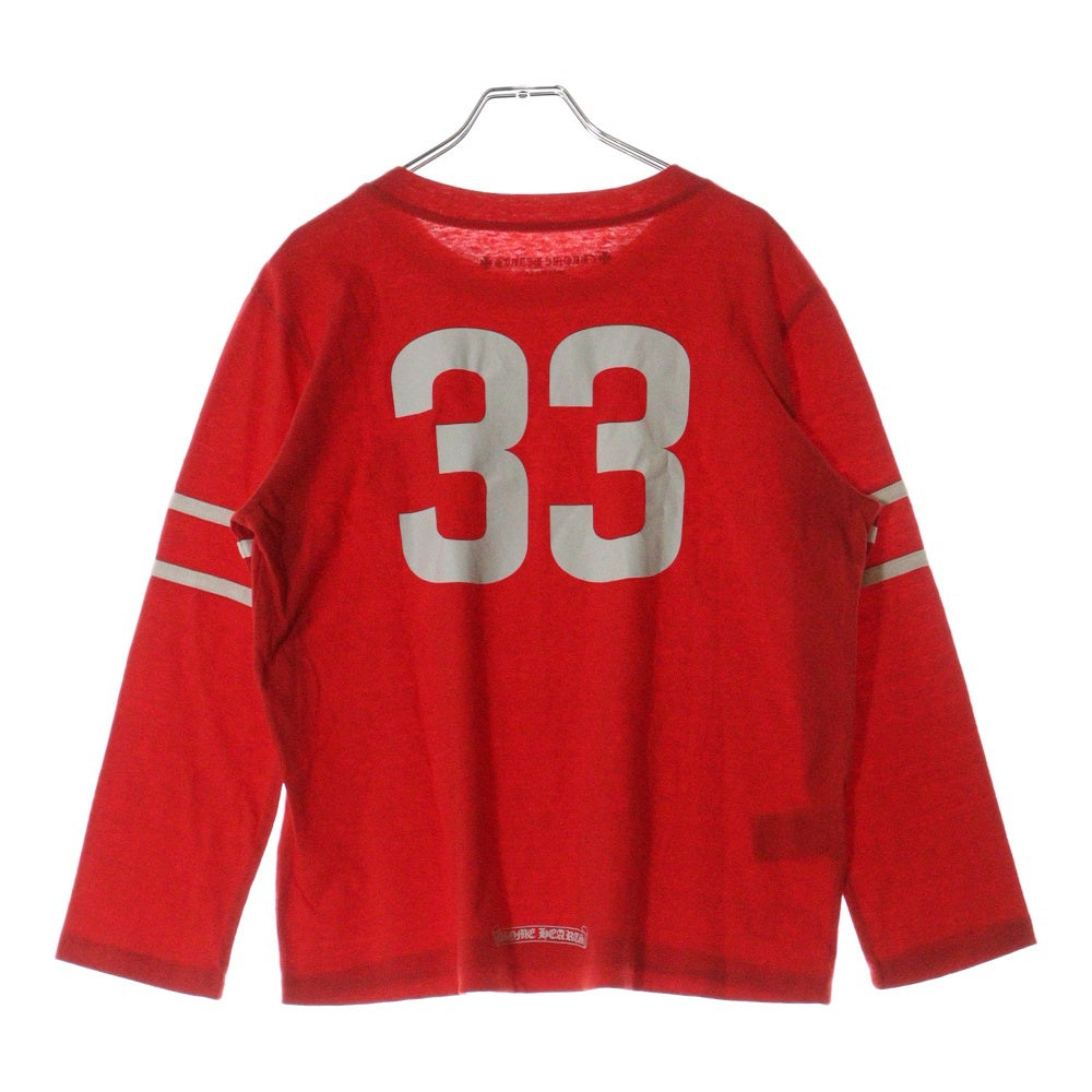 CHROME HEARTS(クロムハーツ) Roller Skates 33 Horseshoe Long Sleeve L/S Tee ホースシュープリント長袖Tシャツ レッド レディース