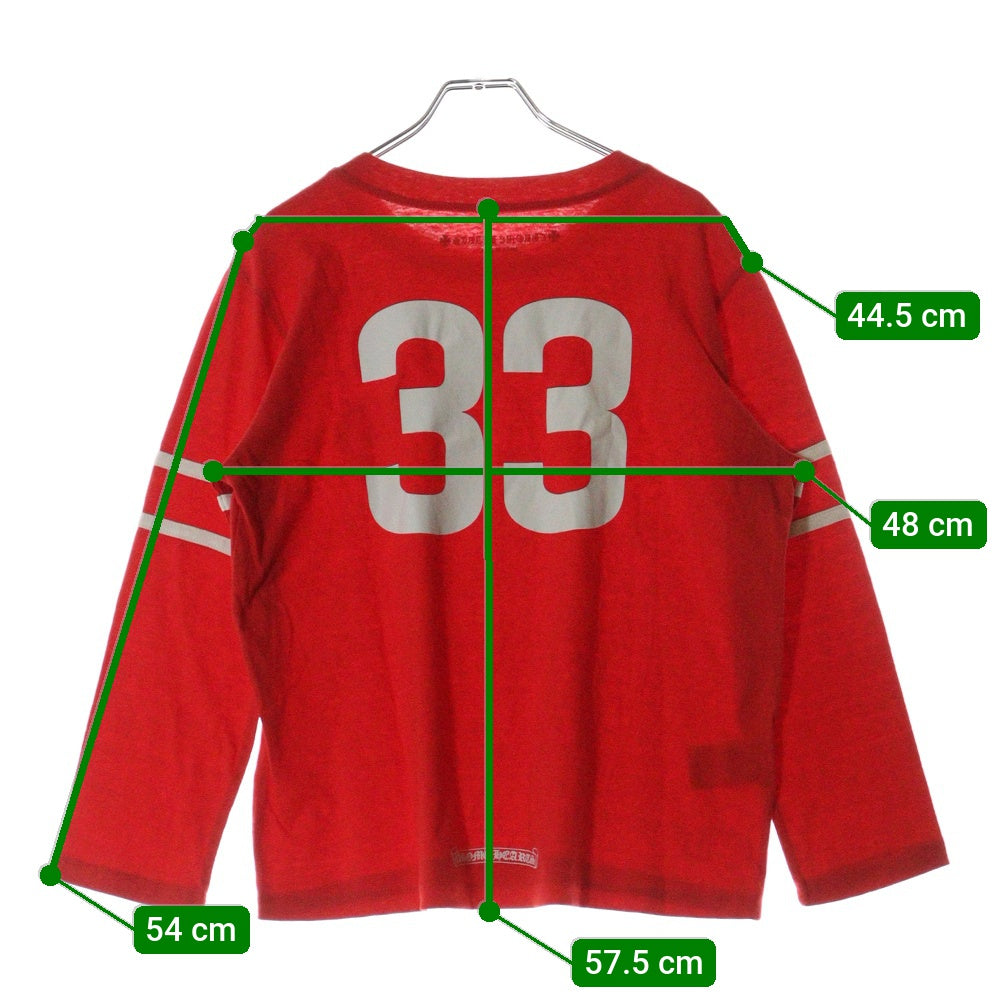 CHROME HEARTS(クロムハーツ) Roller Skates 33 Horseshoe Long Sleeve L/S Tee ホースシュープリント長袖Tシャツ レッド レディース