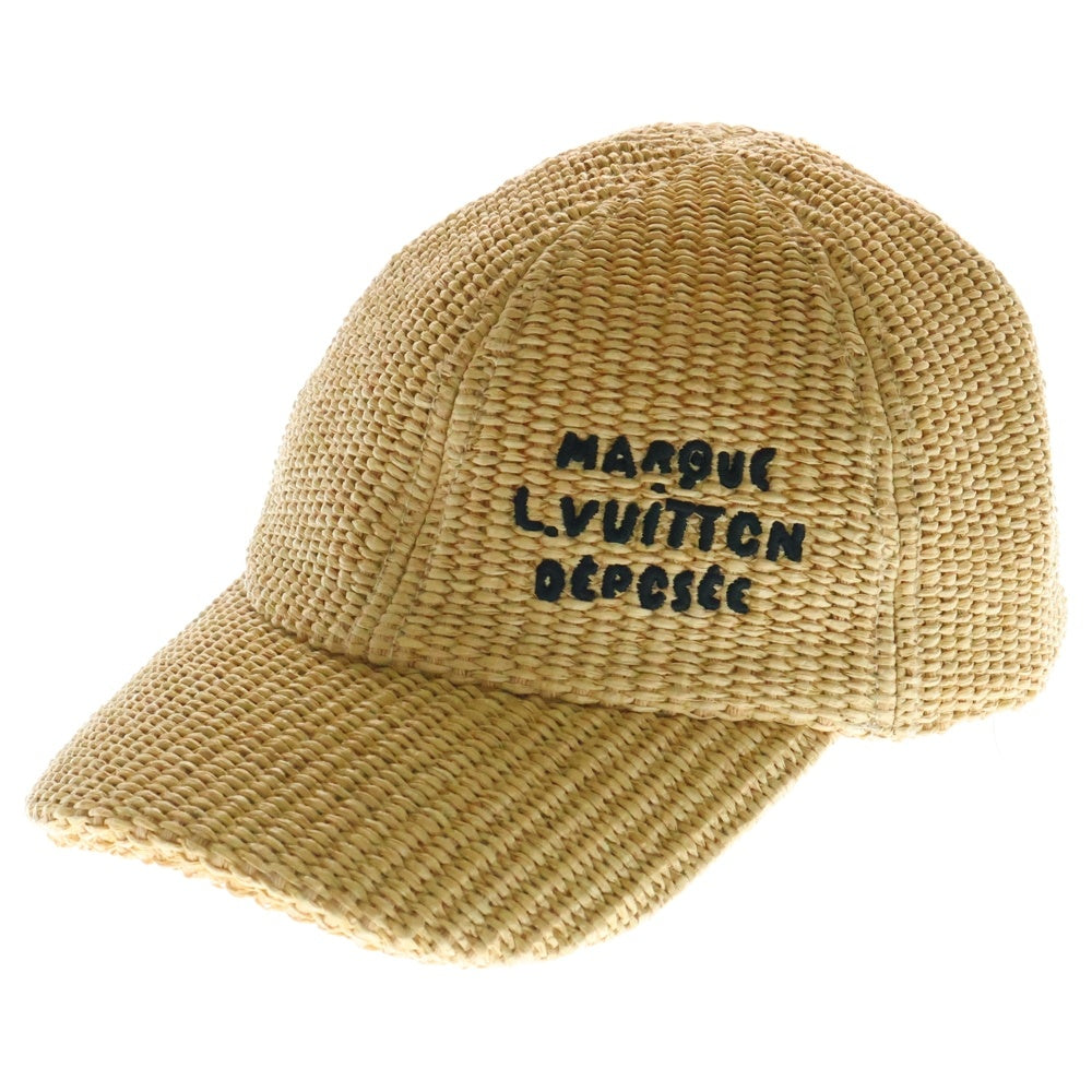 LOUIS VUITTON(ルイヴィトン) ロゴ刺繍ラフィアキャップ M7538M べージュ