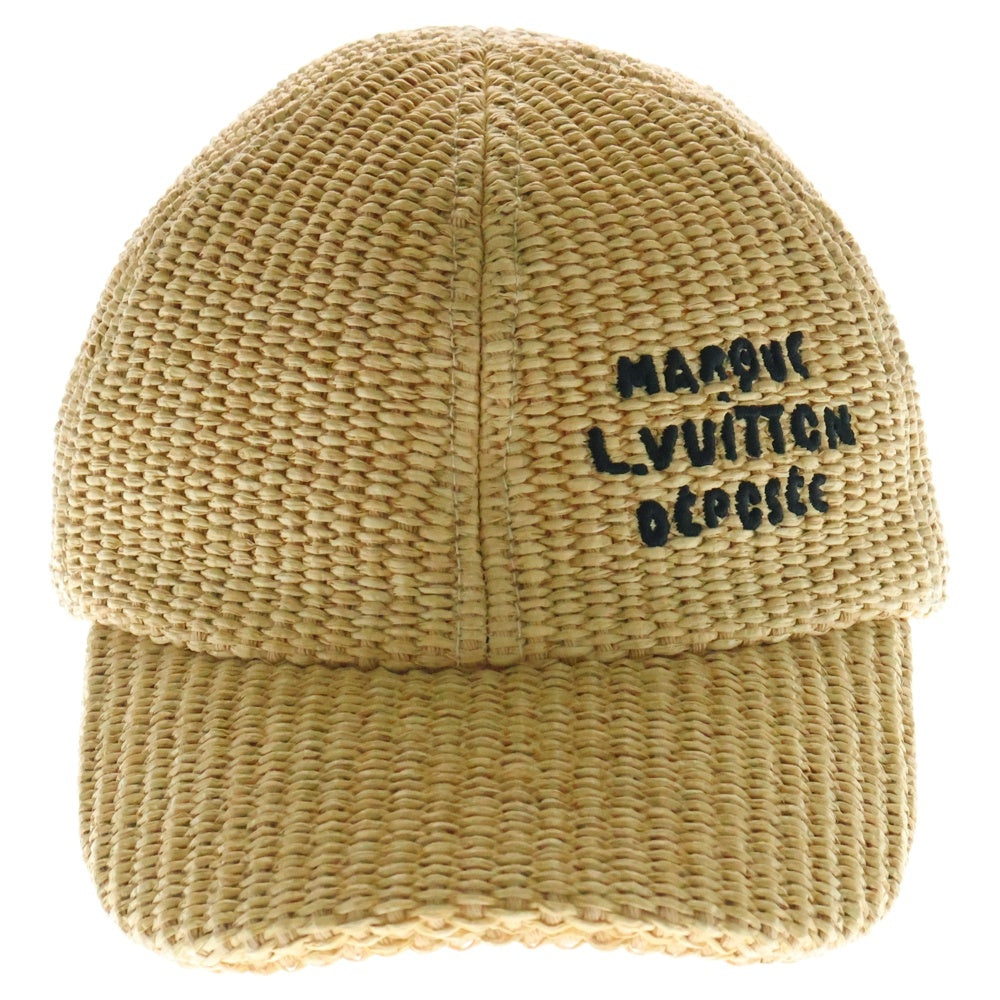 LOUIS VUITTON(ルイヴィトン) ロゴ刺繍ラフィアキャップ M7538M べージュ