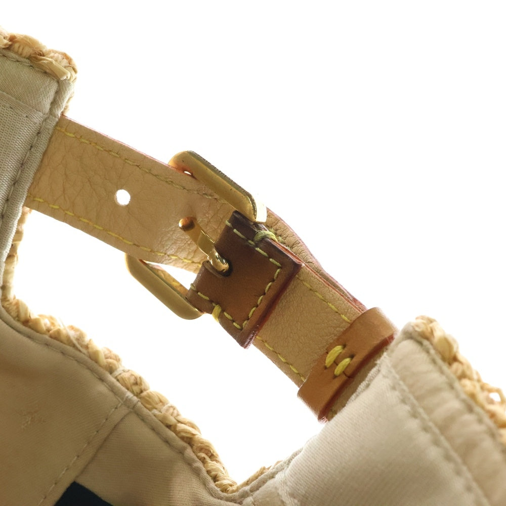 LOUIS VUITTON(ルイヴィトン) ロゴ刺繍ラフィアキャップ M7538M べージュ