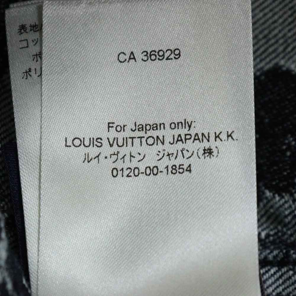 LOUIS VUITTON(ルイヴィトン) 24AW ロゴ刺繍 フラワー半袖デニムシャツ RM242MM LJG HRS25W ネイビー