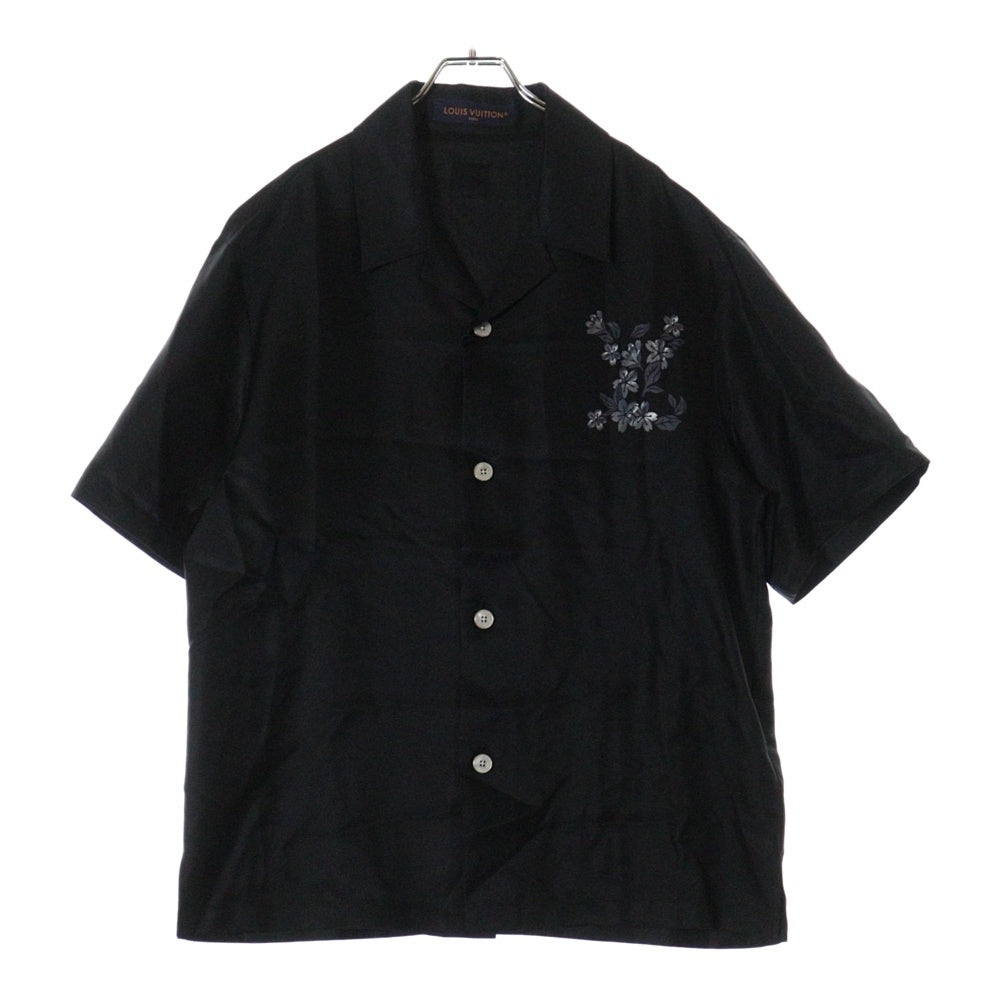 LOUIS VUITTON(ルイヴィトン) 25SS LVフラワーロゴ シルク半袖シャツ RM252M YJV HTS72W ブラック