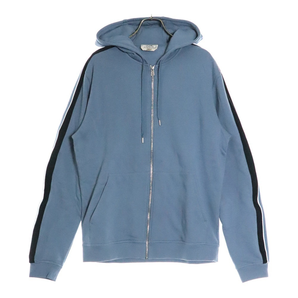 HERMES(エルメス) ナイロンライン ジップアップスウェットパーカー 41-5719 ブルー