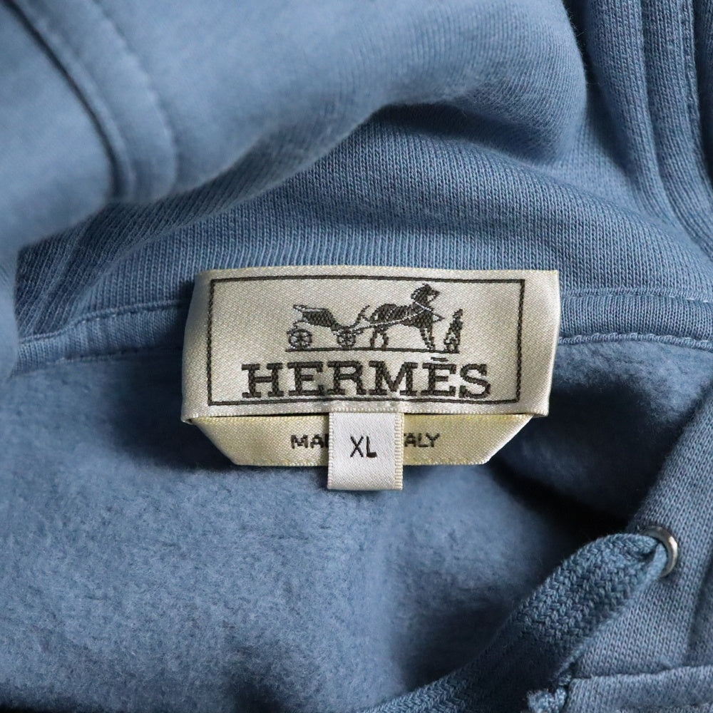 HERMES(エルメス) ナイロンライン ジップアップスウェットパーカー 41-5719 ブルー