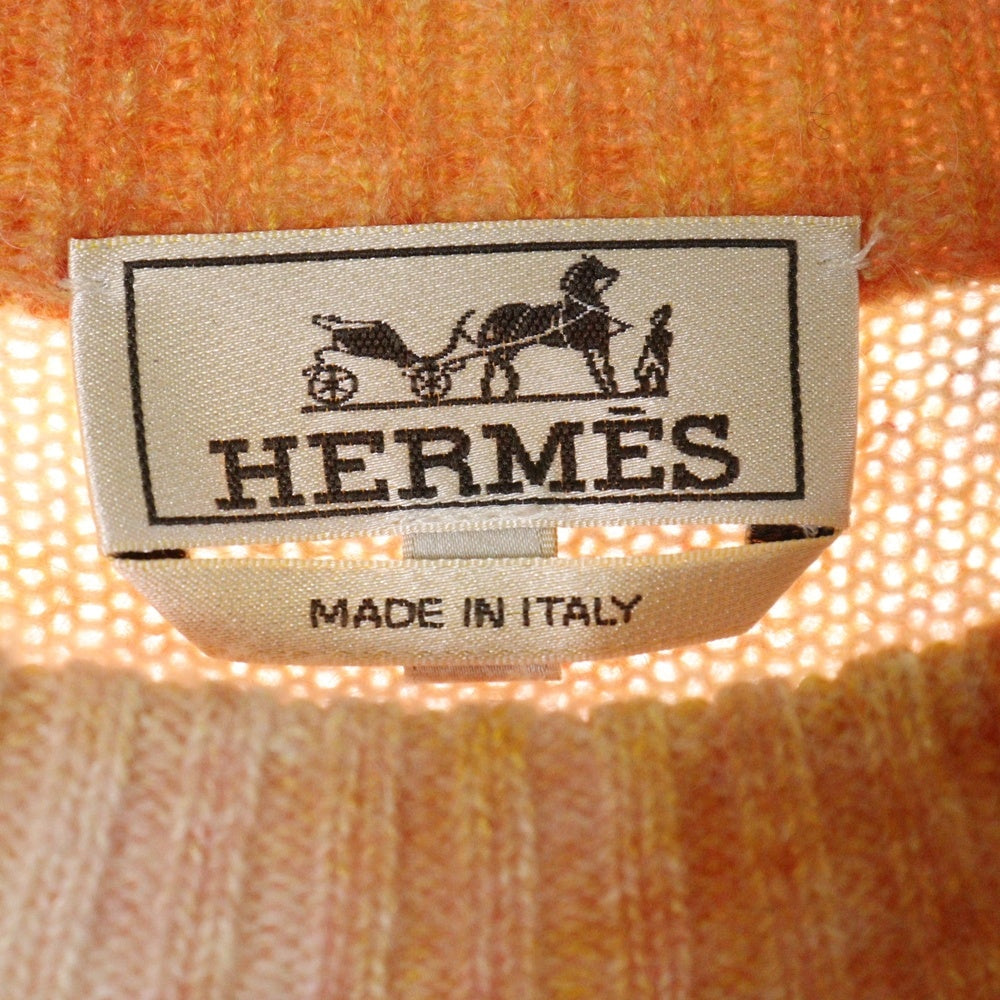 HERMES(エルメス) グラデーション カシミアウール混合ニットセーター オレンジ