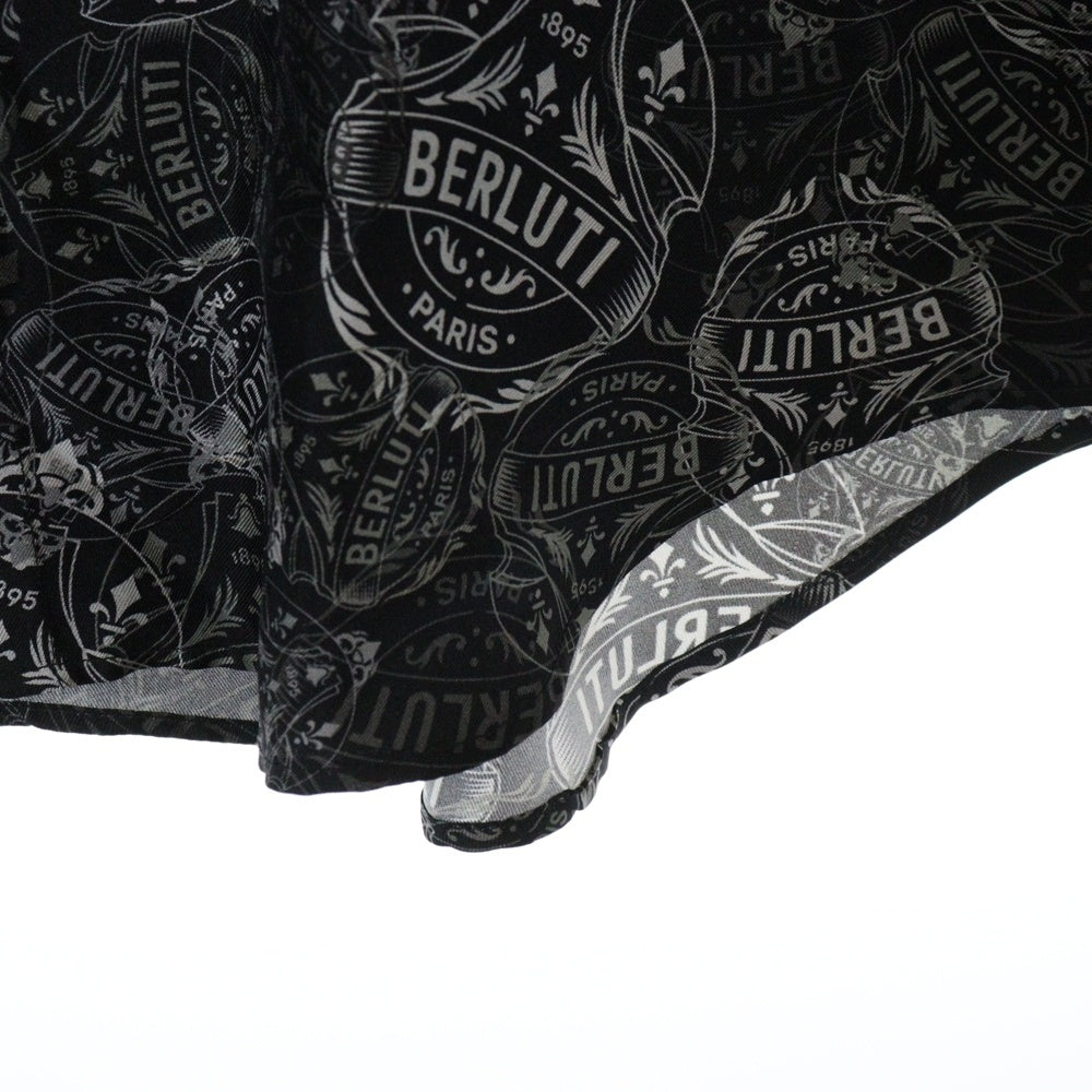 Berluti(ベルルッティ) Print Silk Shirt R18HTL52SBCI 総柄シルク長袖シャツ ブラック