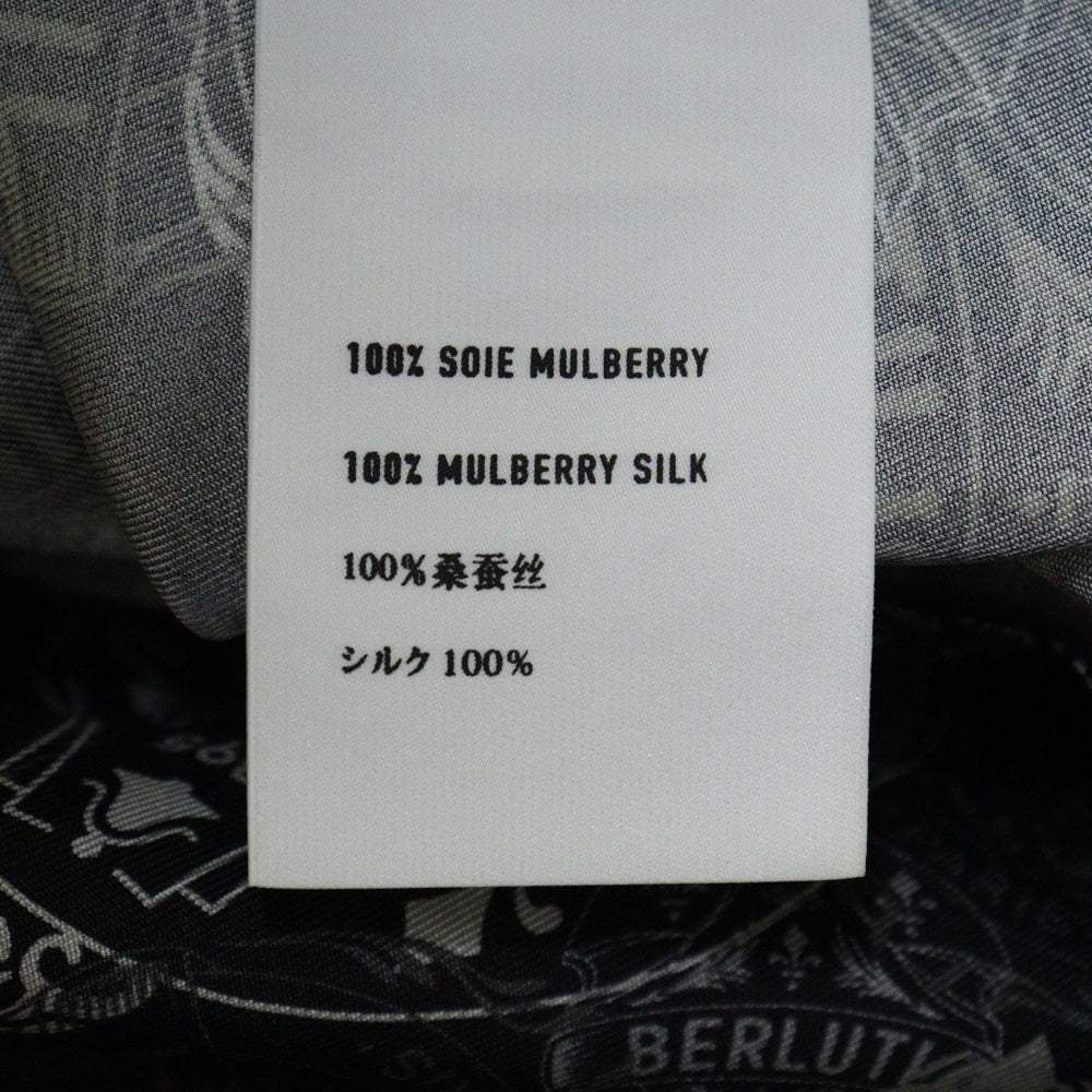 Berluti(ベルルッティ) Print Silk Shirt R18HTL52SBCI 総柄シルク長袖シャツ ブラック