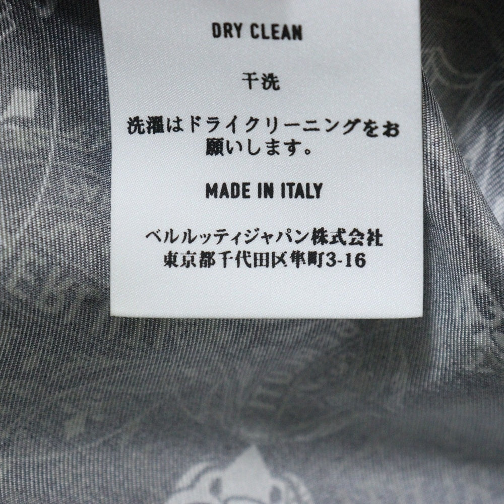 Berluti(ベルルッティ) Print Silk Shirt R18HTL52SBCI 総柄シルク長袖シャツ ブラック