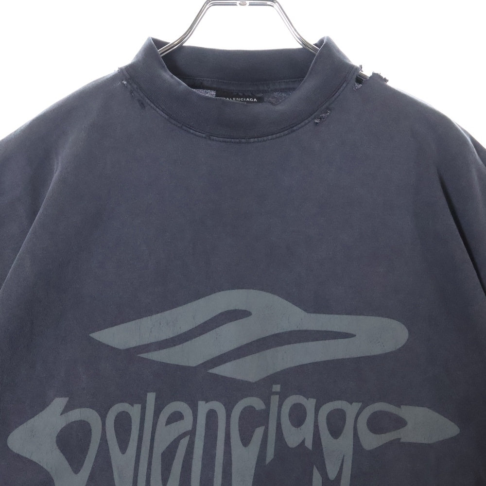 BALENCIAGA(バレンシアガ) リキファイド ロゴ オーバーサイズ Tシャツ ブラック 787349