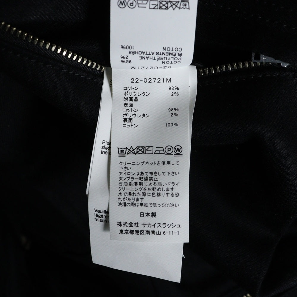 Sacai(サカイ) 22SS Denim Pants 22-02721M ジップポケット デニムパンツ ブラック