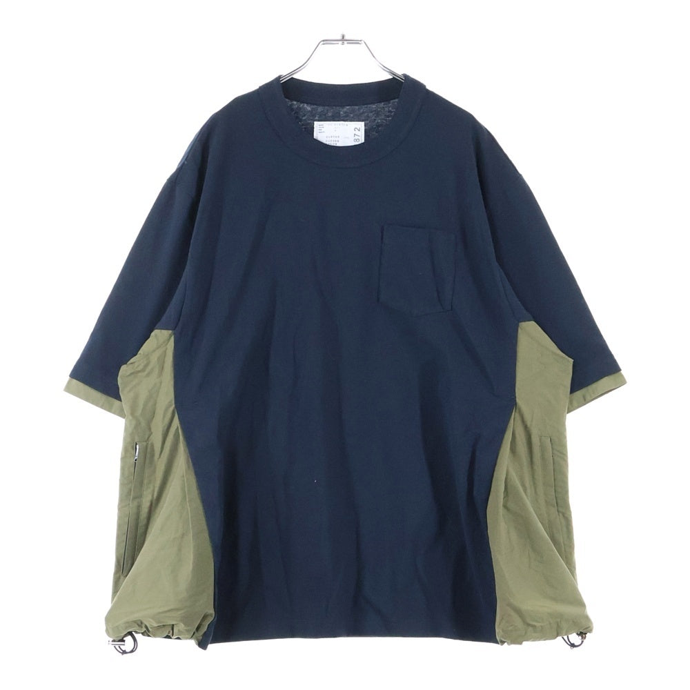 Sacai(サカイ) 22SS ナイロン切替 クルーネック 半袖Tシャツ