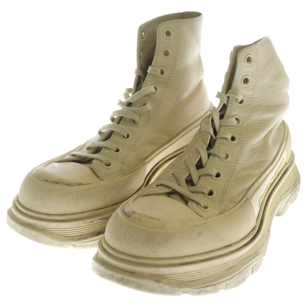Alexander McQueen(アレキサンダーマックイーン) TREAD SLICK Boots ハイカットスニーカー ベージュ 627206