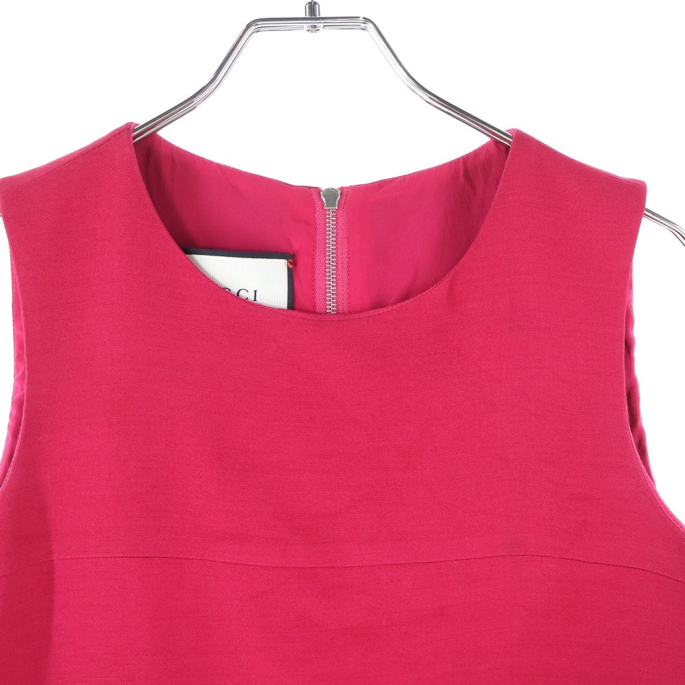 GUCCI(グッチ) シルク ノースリーブ プリーツ ワンピース ピンク レディース 410154 ZGM88