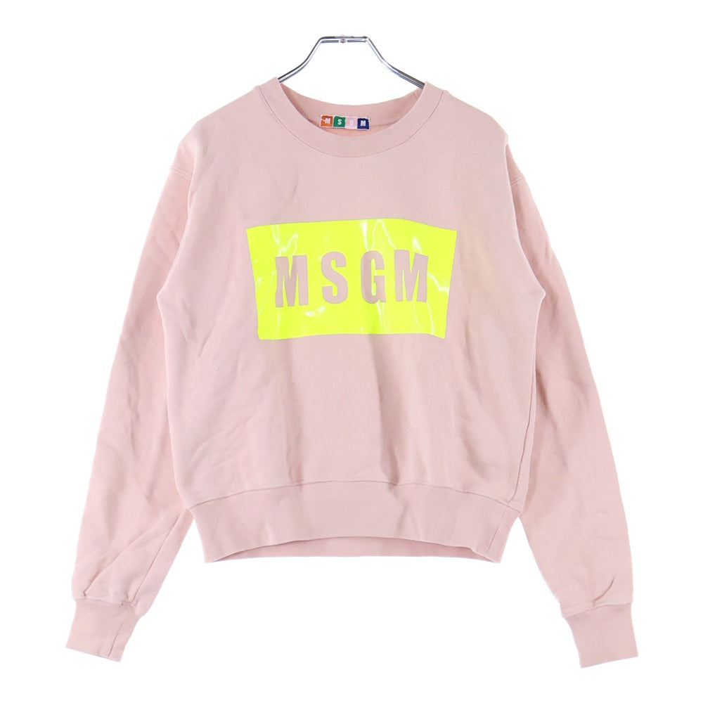 MSGM(エムエスジーエム) ロゴ クルーネック スウェットトレーナー ピンク レディース 1942MDM196