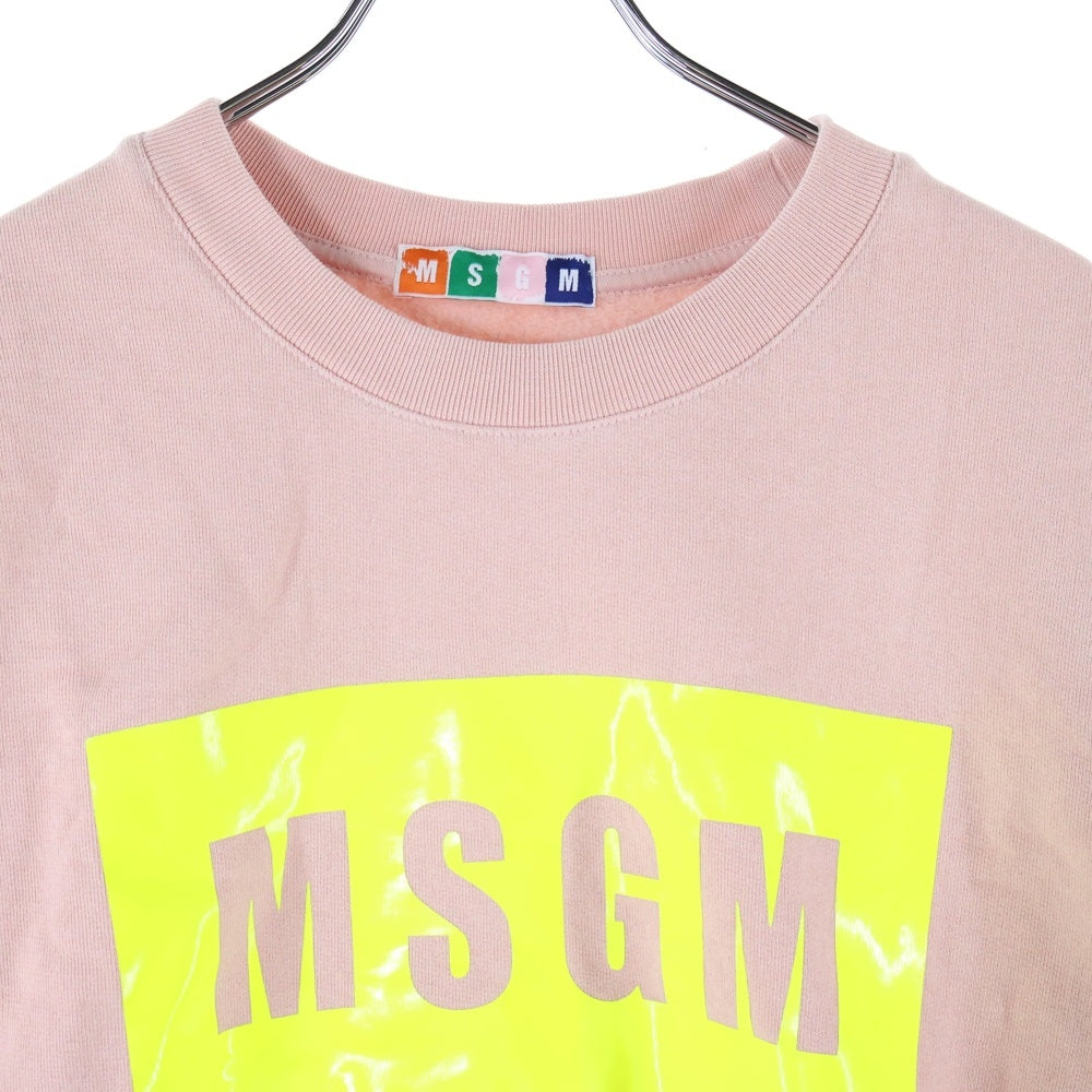 MSGM(エムエスジーエム) ロゴ クルーネック スウェットトレーナー ピンク レディース 1942MDM196