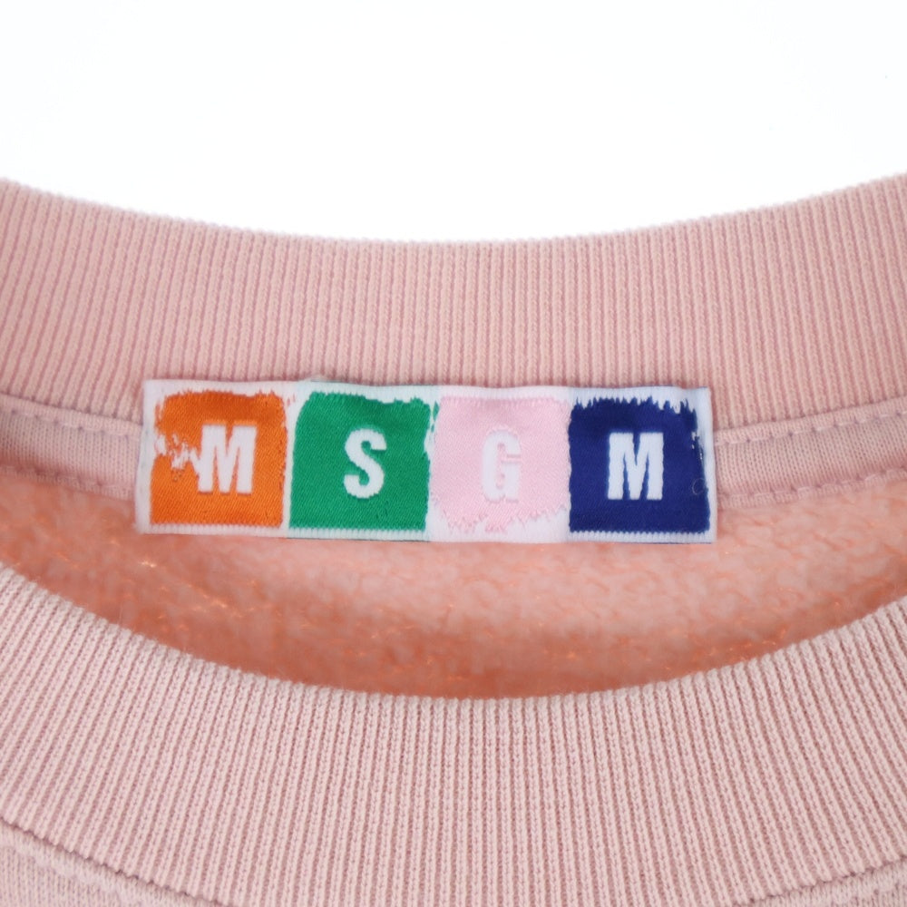 MSGM(エムエスジーエム) ロゴ クルーネック スウェットトレーナー ピンク レディース 1942MDM196