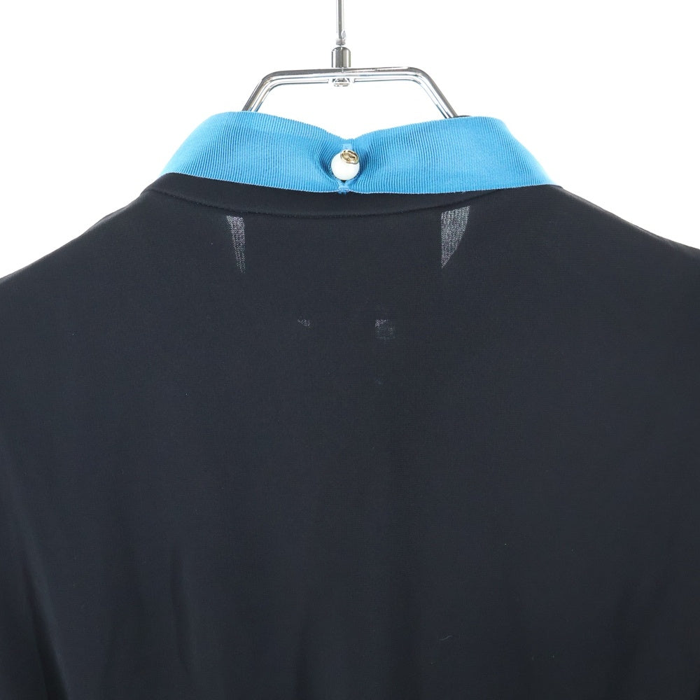 GUCCI(グッチ) インターロッキングG パールボタン リボンタイ ギャザー ワンピース ブラック レディース 410274 X7350