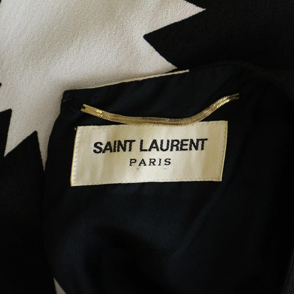 SAINT LAURENT PARIS(サンローランパリ) 総柄 レーヨン ワンピース ブラック レディース 349522 Y348D