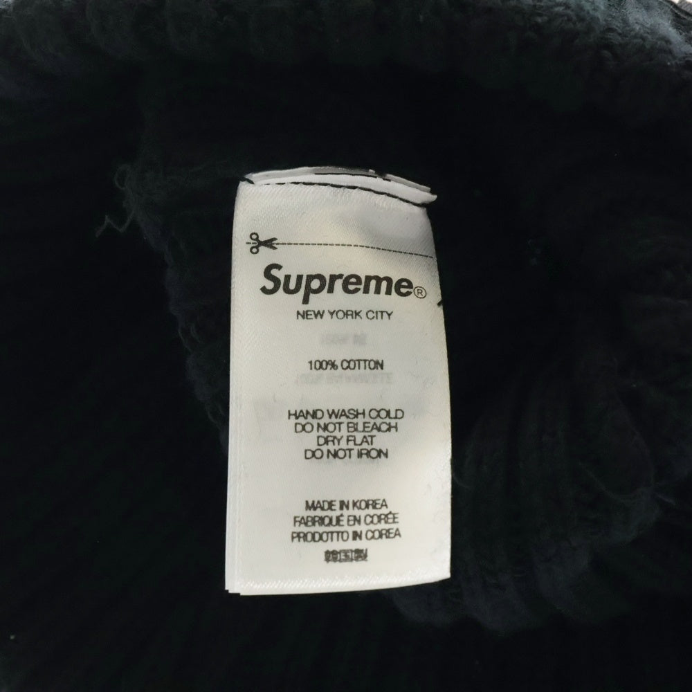 SUPREME(シュプリーム) 25SS Overdyed Beanie スモールボックスロゴリブビーニー 帽子 ブラック