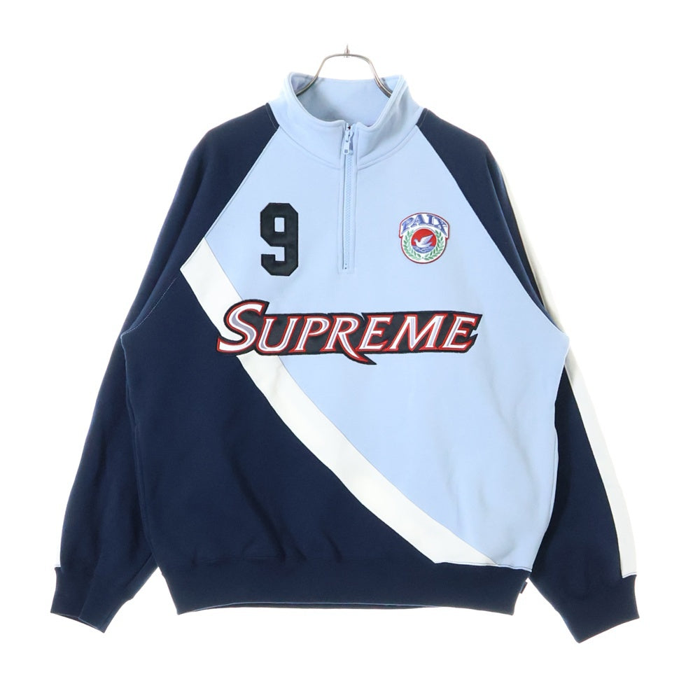 SUPREME(シュプリーム) 24SS Equipe Half Zip Sweatshirt ハーフジップ スウェットシャツ トレーナー ブルー