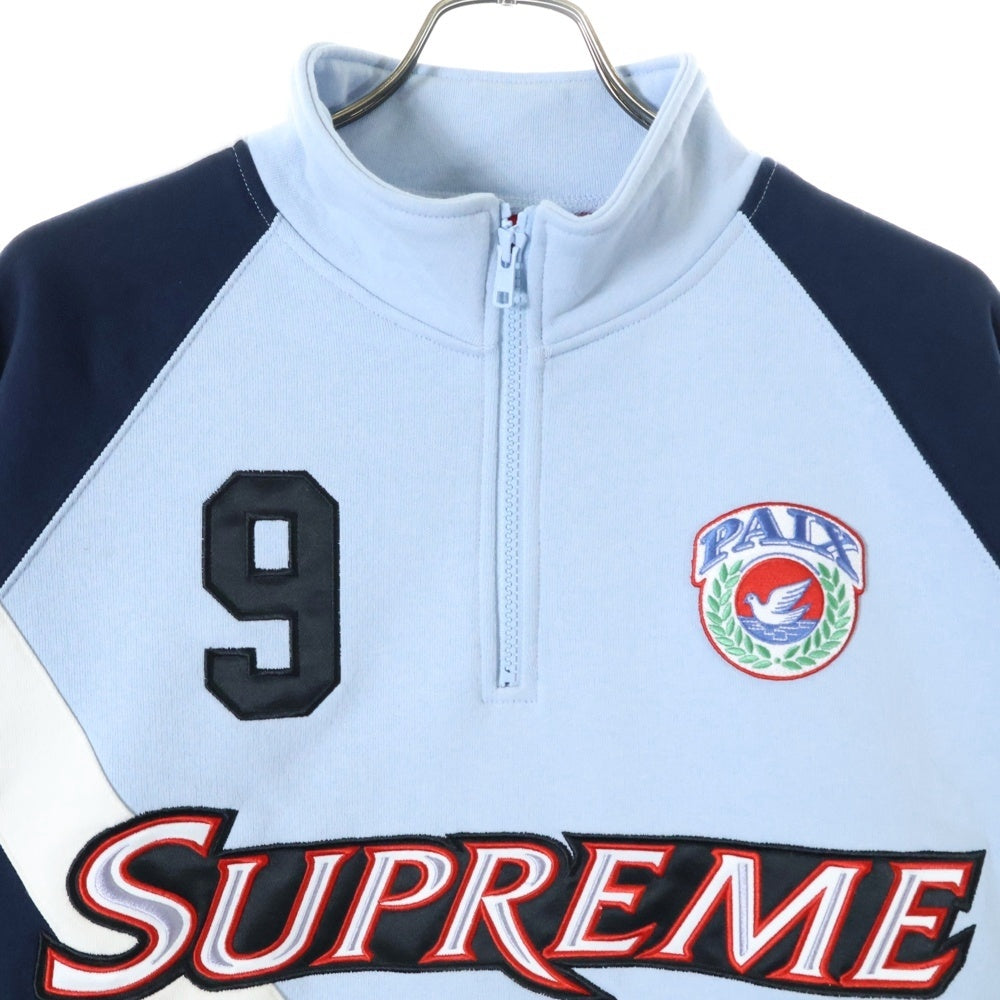 SUPREME(シュプリーム) 24SS Equipe Half Zip Sweatshirt ハーフジップ スウェットシャツ トレーナー ブルー
