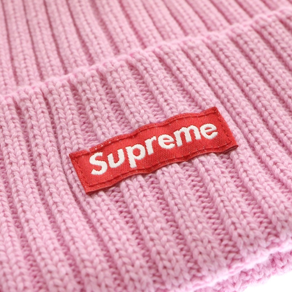 SUPREME(シュプリーム) 25SS Overdyed Beanie スモールボックスロゴリブビーニー 帽子 ピンク
