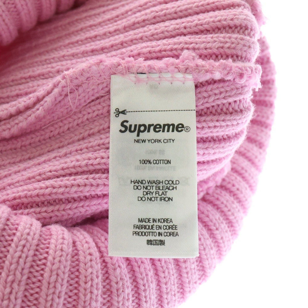 SUPREME(シュプリーム) 25SS Overdyed Beanie スモールボックスロゴリブビーニー 帽子 ピンク