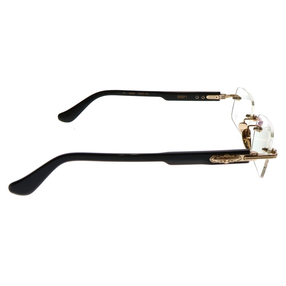 CHROME HEARTS(クロムハーツ) DEEP 1 サイドフローラル フレームレスクリアサングラス 眼鏡 アイウェア ゴールド/ブラック