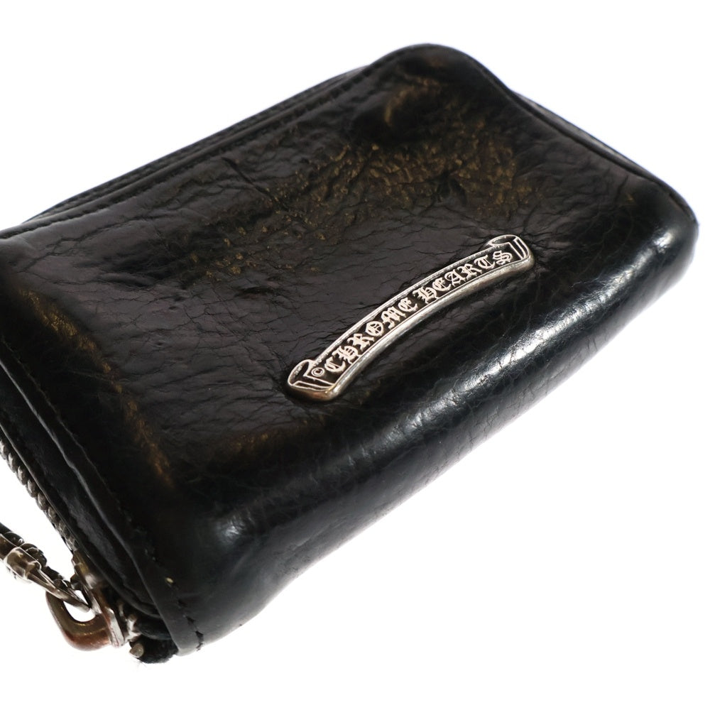 CHROME HEARTS(クロムハーツ) Dagger Coin Case ダガーラウンドジップ レザーコインケース ブラック