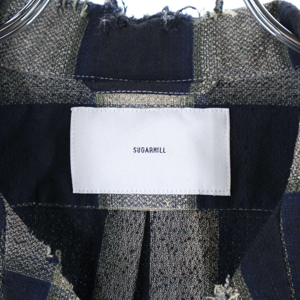 SUGARHILL(シュガーヒル) ダメージ加工 チェック 長袖シャツ サンプル グレー/ネイビー