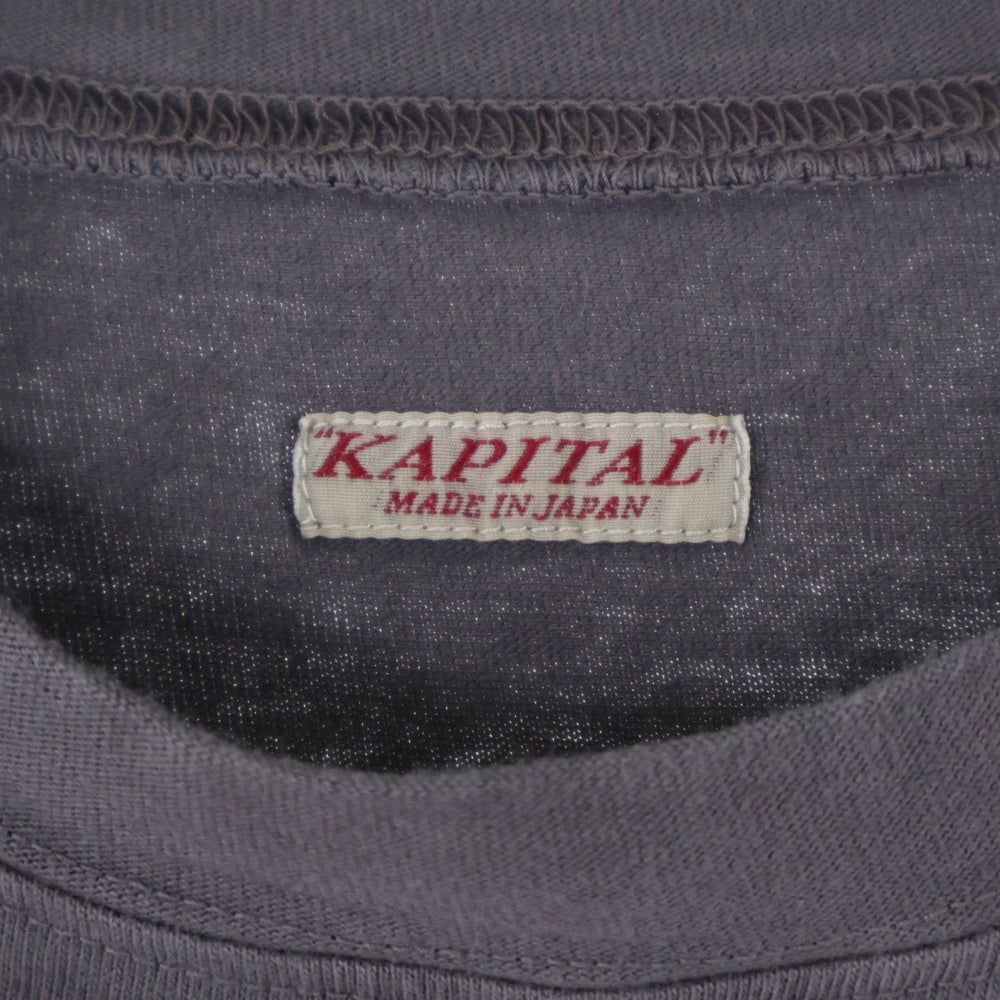 KAPITAL(キャピタル) 24SS BUSTER PECKISH BOWY K2403SC117 天竺 クルーT 半袖Tシャツ カットソー グレー