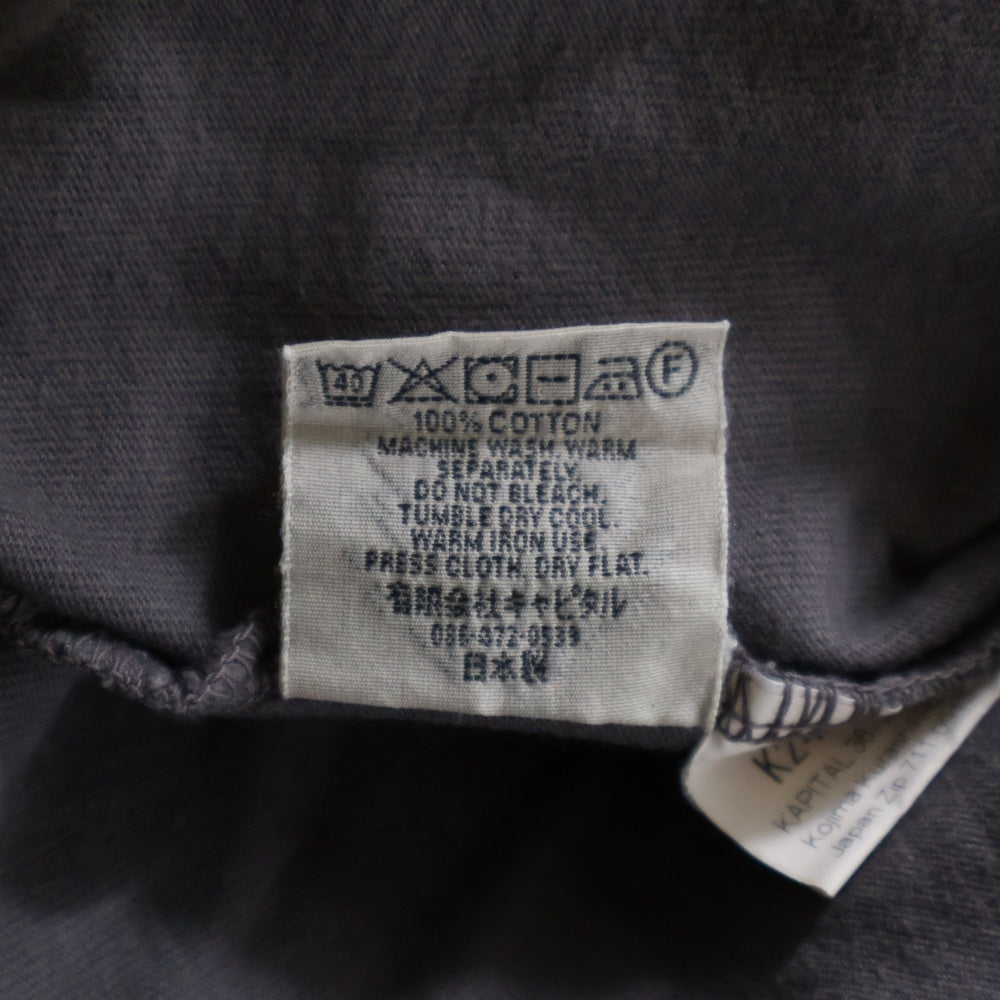 KAPITAL(キャピタル) 24SS BUSTER PECKISH BOWY K2403SC117 天竺 クルーT 半袖Tシャツ カットソー グレー