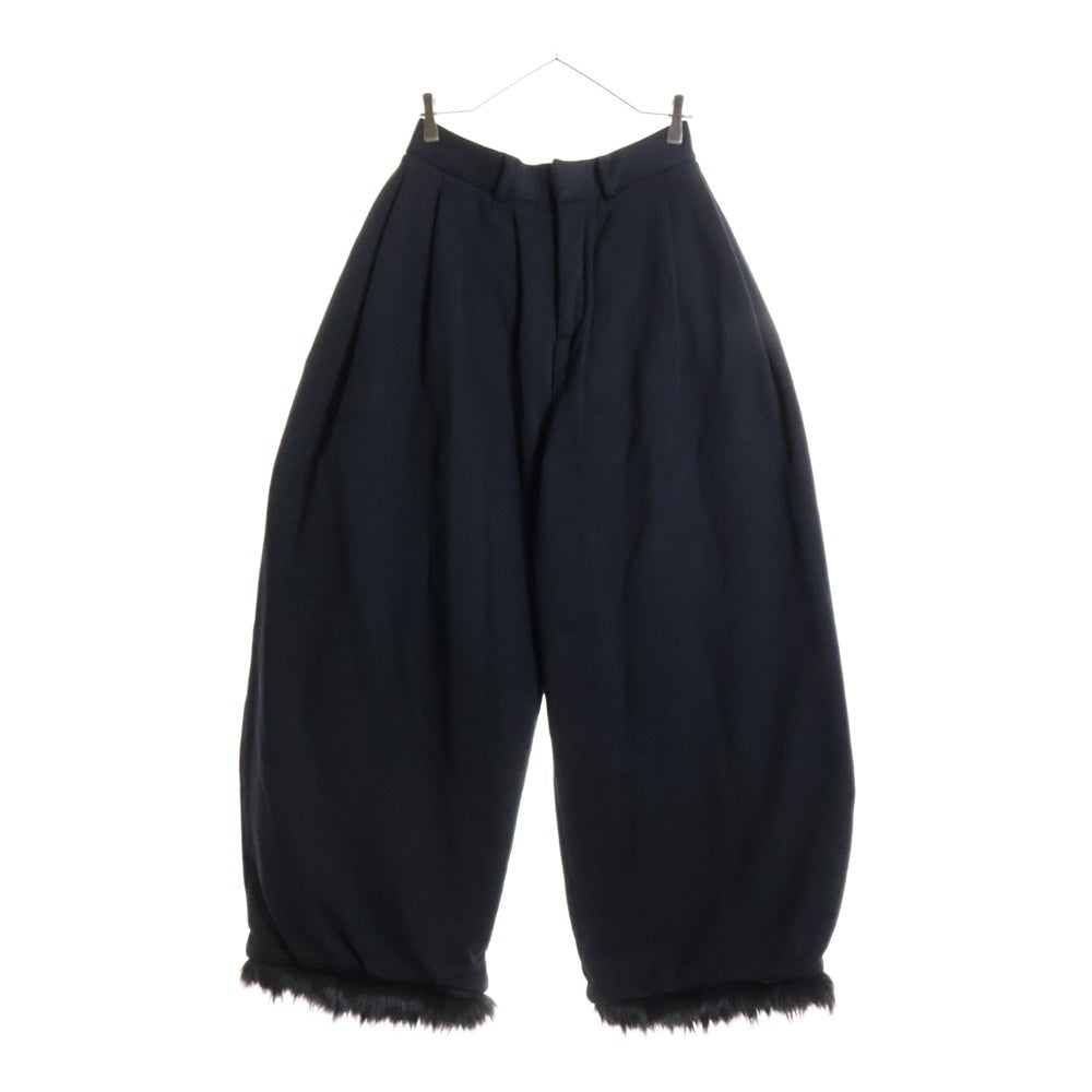 DINOWORKS(ディノワークス) Egg Trousers ファー付き エッグトラウザー スウェットパンツ ブラック