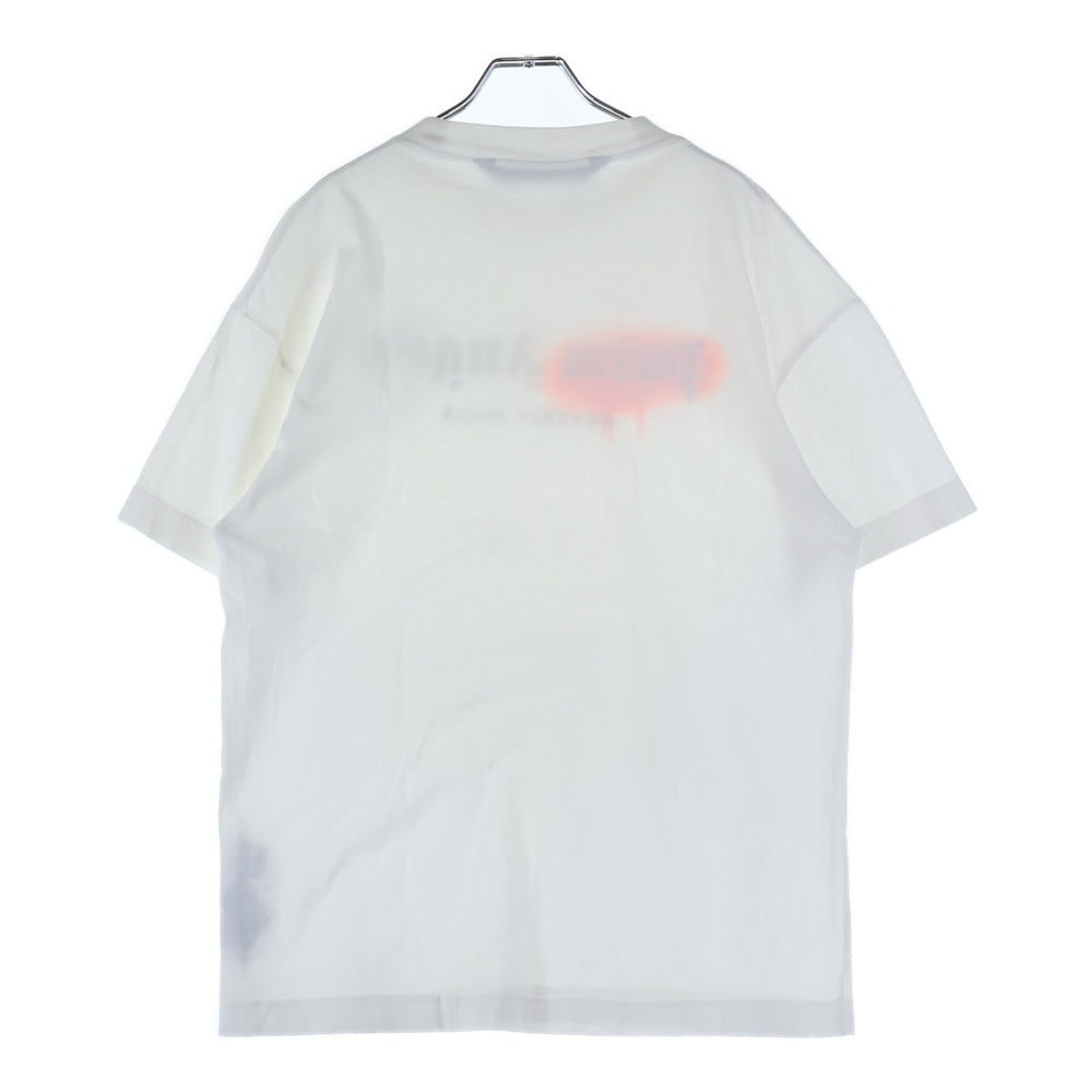 Palm Angels(パームエンジェルス) 21SS BEVERLY HILLS SPRAYED TEE PMAA001S21JER033 ロゴプリント クルーネック 半袖Tシャツ カットソー ホワイト