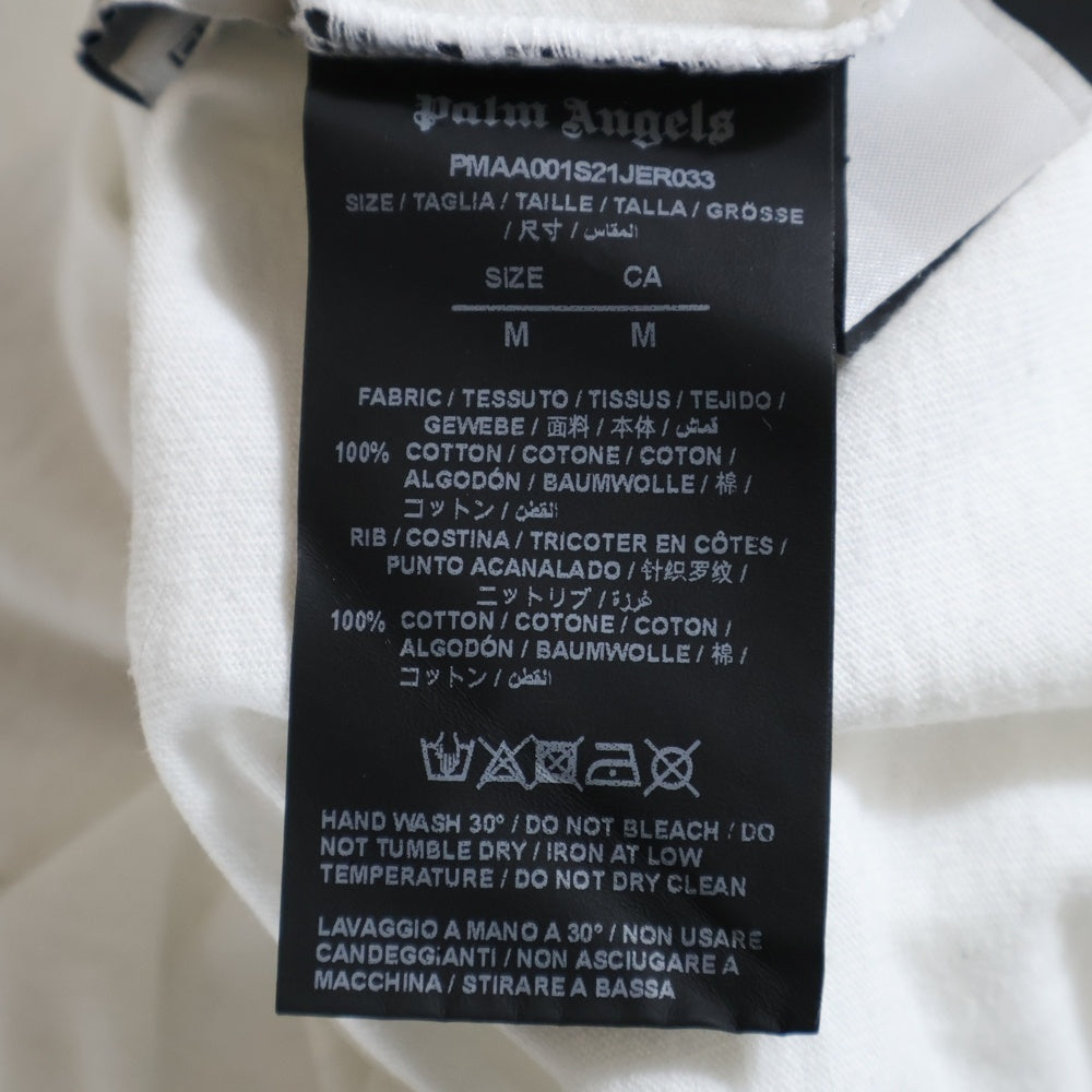 Palm Angels(パームエンジェルス) 21SS BEVERLY HILLS SPRAYED TEE PMAA001S21JER033 ロゴプリント クルーネック 半袖Tシャツ カットソー ホワイト