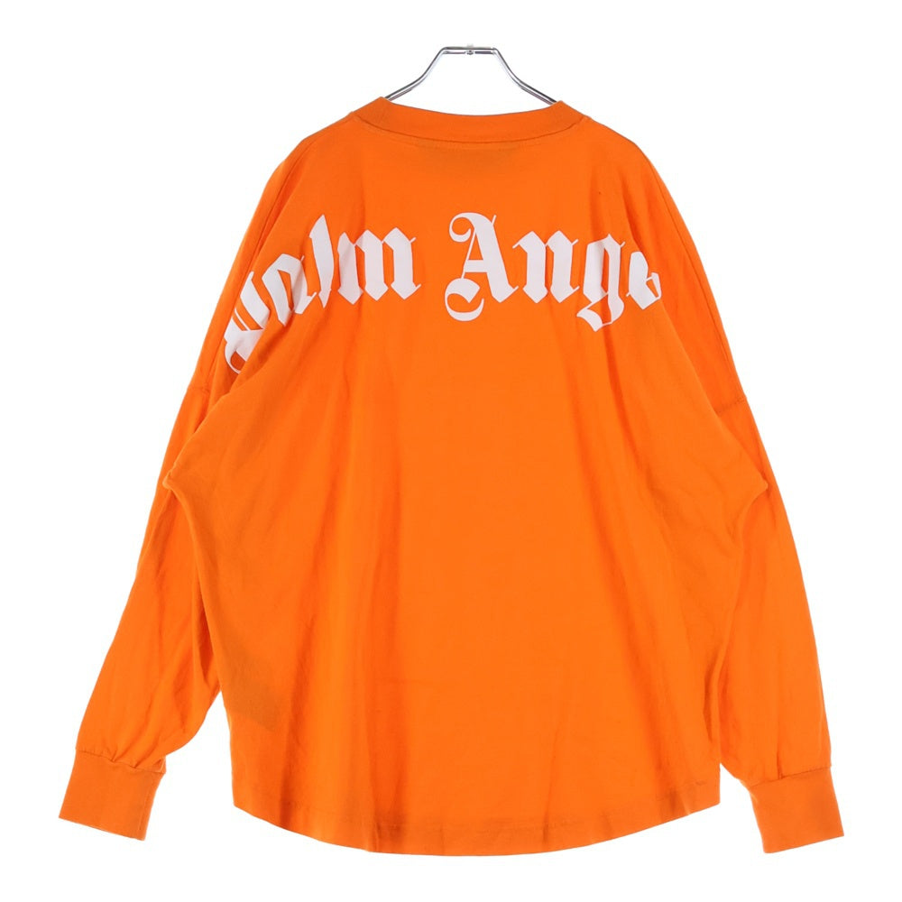 Palm Angels(パームエンジェルス) 22SS ネックロゴ プリント クルーネック 長袖Tシャツ カットソー オレンジ
