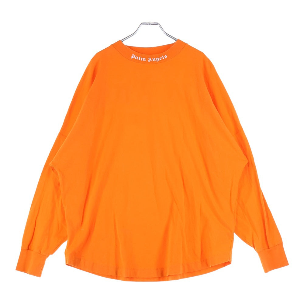 Palm Angels(パームエンジェルス) 22SS ネックロゴ プリント クルーネック 長袖Tシャツ カットソー オレンジ